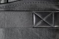 close up black leather texture with stitched or seam Royalty Free Stock Photo