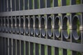 Close up of black metal fence Royalty Free Stock Photo