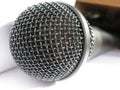 Close-up of a black mic Royalty Free Stock Photo