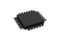 Close up of a black microchip component Royalty Free Stock Photo