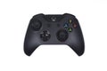 A Close-Up of a Black Microsoft XBOX One Wilreless Video Game Controller