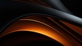 A close up of a black and orange abstract design on the wall, AI Royalty Free Stock Photo