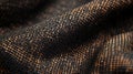 Close-up of a Black and Orange Woven Fabric Texture Royalty Free Stock Photo