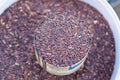 Close-up of black organic rice for sale in the market Royalty Free Stock Photo