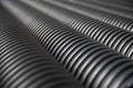 Close up of black plastic pipes Royalty Free Stock Photo