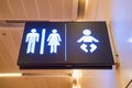 Toilet sign in airport close Royalty Free Stock Photo
