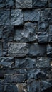 Close up of black slate stone wall texture Royalty Free Stock Photo