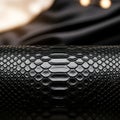A close up of a black snake skin texture (ai generated) Royalty Free Stock Photo