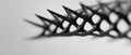 Close-up of black spiked abstract sculpture with points and geometric pattern on white background Royalty Free Stock Photo