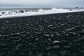 Close up of black stones on the beach in Iceland Royalty Free Stock Photo