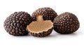 Close-up of black truffle with cross-section Royalty Free Stock Photo