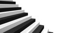 Close-up black and white glossy stairs