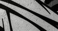 Black Graffiti Lines on a Textured Gray Concrete Wall urban street art Royalty Free Stock Photo