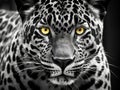 Close up black and white Jaguar Royalty Free Stock Photo