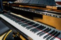 Close-up of the black and white keys of a top grand piano Royalty Free Stock Photo