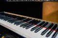 Close-up of the black and white keys of a top grand piano Royalty Free Stock Photo