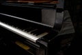 Close-up of the black and white keys of a top grand piano Royalty Free Stock Photo