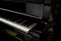 Close-up of the black and white keys of a top grand piano Royalty Free Stock Photo