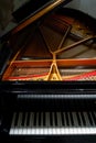 Close-up of the black and white keys of a top grand piano Royalty Free Stock Photo