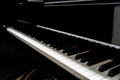 Close-up of the black and white keys of a top grand piano Royalty Free Stock Photo