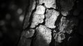 Close-up Black and White Photograph of Tree Bark Texture Royalty Free Stock Photo