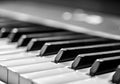 Close up black and white piano keys