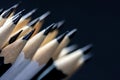 Close up black and white wooden pencil tips Royalty Free Stock Photo