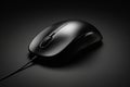 Close-up of a black wired computer mouse,Generative AI Royalty Free Stock Photo