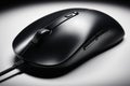 Close-up of black wired mouse,Generative AI Royalty Free Stock Photo