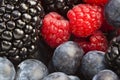 Close-up of Blackberries, Blueberries and Raspberries Royalty Free Stock Photo