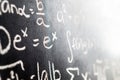 Close up of blackboard full of math equation