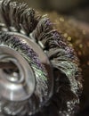 Close-up of a blacksmith work equipment wire brush Royalty Free Stock Photo