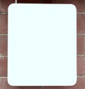 Close up. blank banner on brick wall Royalty Free Stock Photo