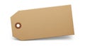 A close-up of a blank brown paper tag with a rectangular shape Royalty Free Stock Photo