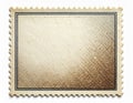 Close Up of Blank Tan Rectangle Postage Stamp with Intricate Border Royalty Free Stock Photo