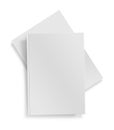 Close up of a blank white book on white background