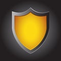 Yellow shield icon Royalty Free Stock Photo