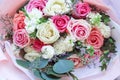 Blossom bouquet background decorative with rose gypsophila for valentine or wedding day