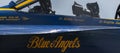 Close up of a Blue Angels planes cockpit opened