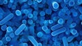 A close up of a blue background with many small bacteria, AI Royalty Free Stock Photo