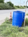 Blue bin in country Thailand Royalty Free Stock Photo