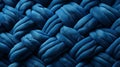 A close up of a blue blanket