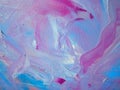 Close up of blue brush strokes of oil paint. Hand drawn in oil. abstract artistic background. Oil painting on canvas. Royalty Free Stock Photo