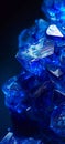A close up of blue crystals on a black background Royalty Free Stock Photo