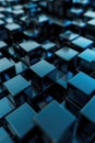 Close up of blue cube with black background Royalty Free Stock Photo