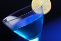 Close up of blue curacao drink Royalty Free Stock Photo