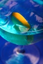 Close up of blue curacao drink Royalty Free Stock Photo