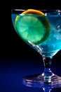 Close up of blue curacao drink Royalty Free Stock Photo