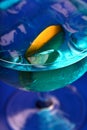 Close up of blue curacao drink Royalty Free Stock Photo