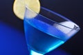 Close up of blue curacao drink Royalty Free Stock Photo